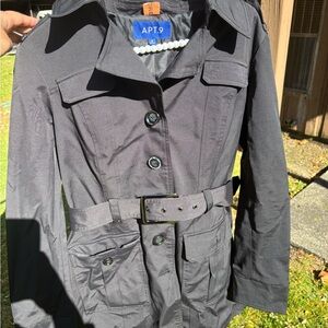 Kohl's Charcoal Belted Trench Coat